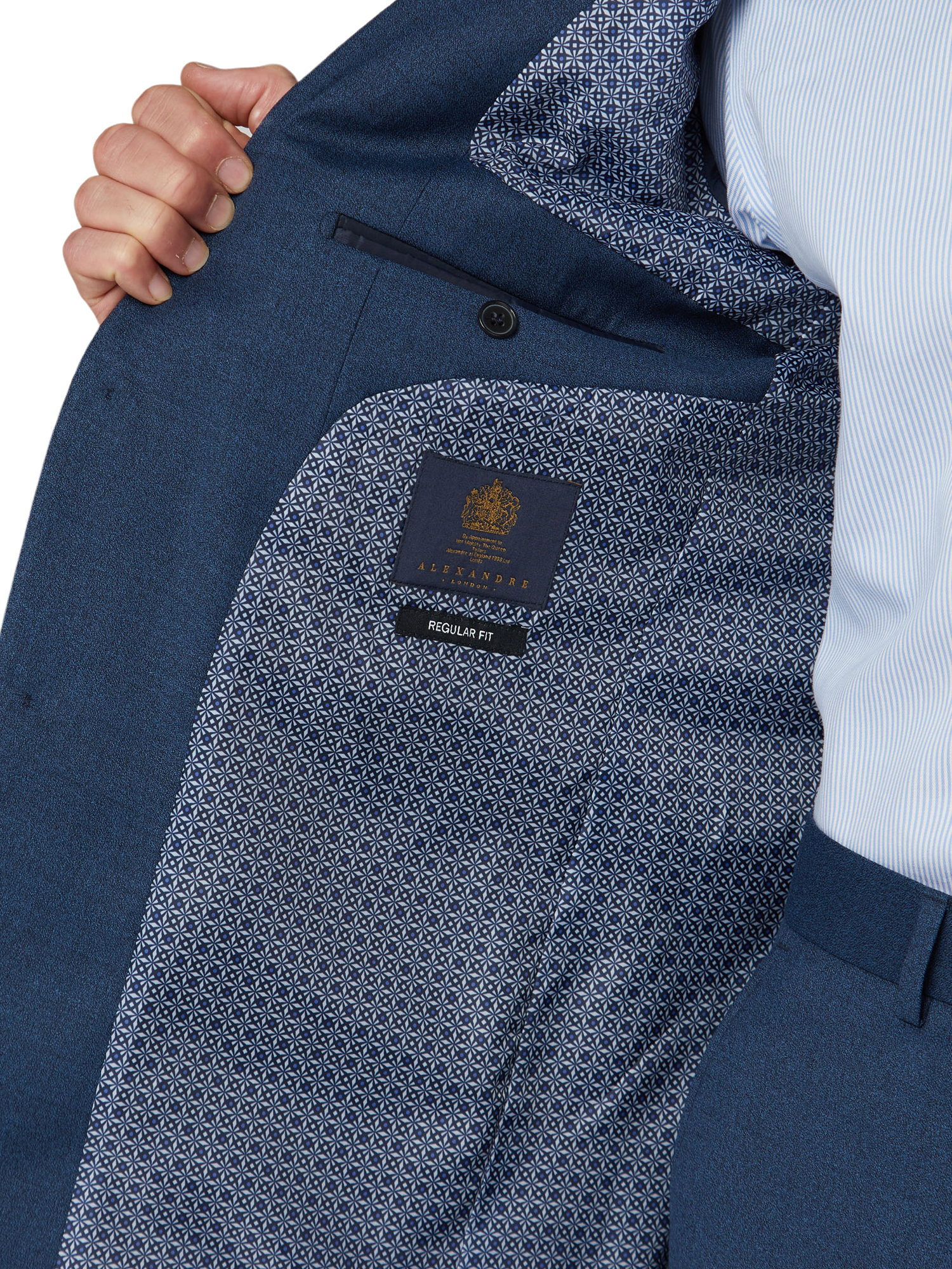 Blue Melange Regular Fit Suit