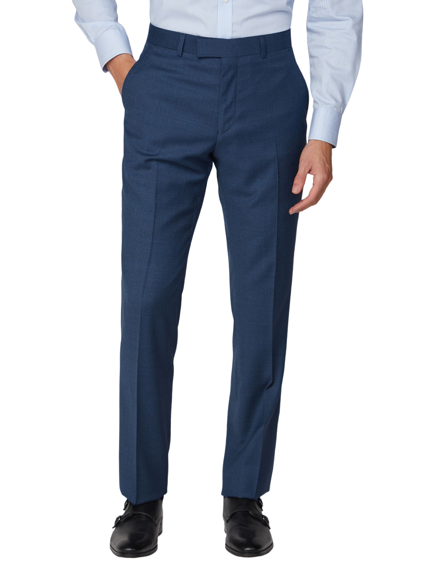 Blue Melange Regular Fit Suit