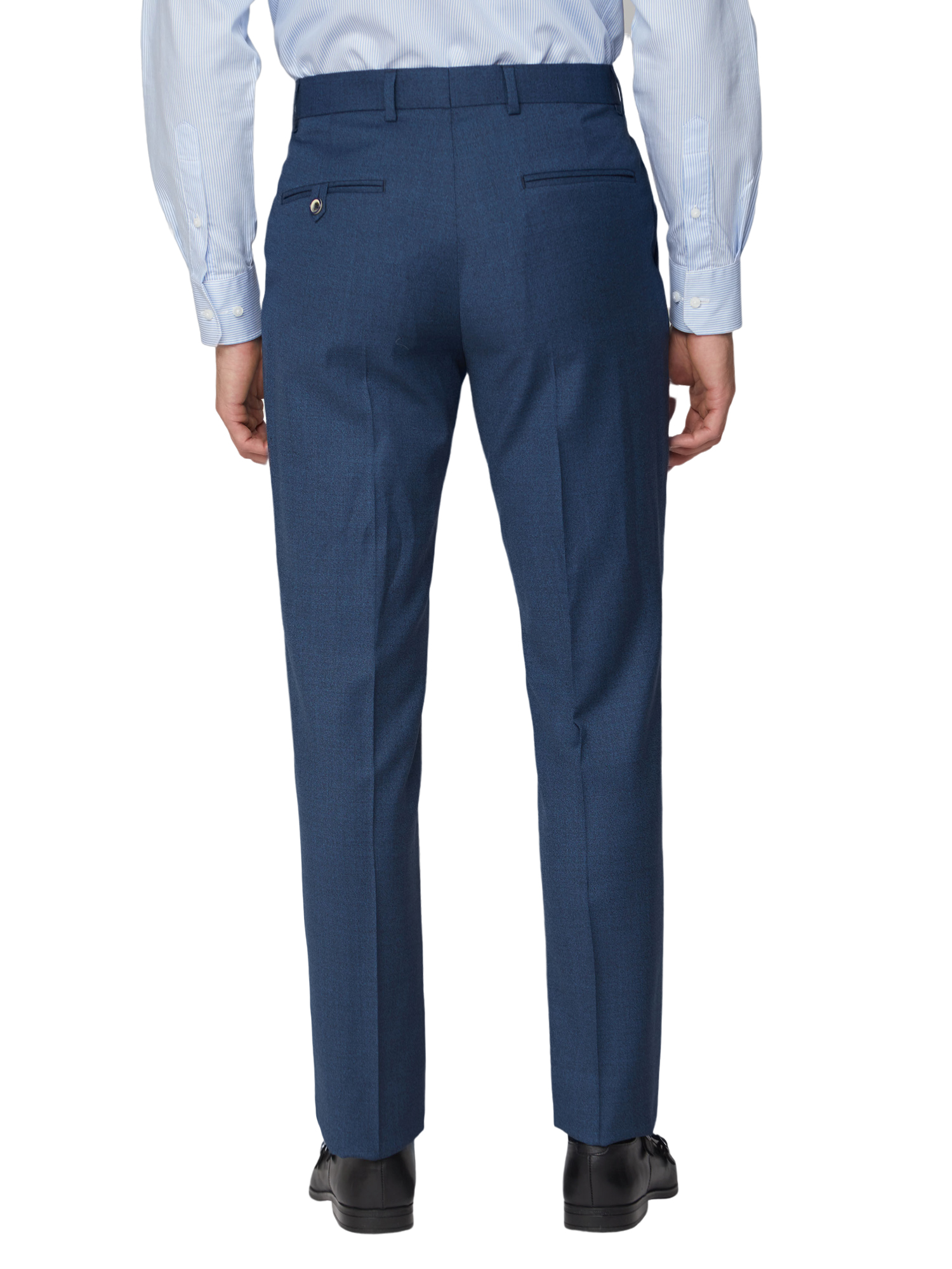 Blue Melange Regular Fit Suit