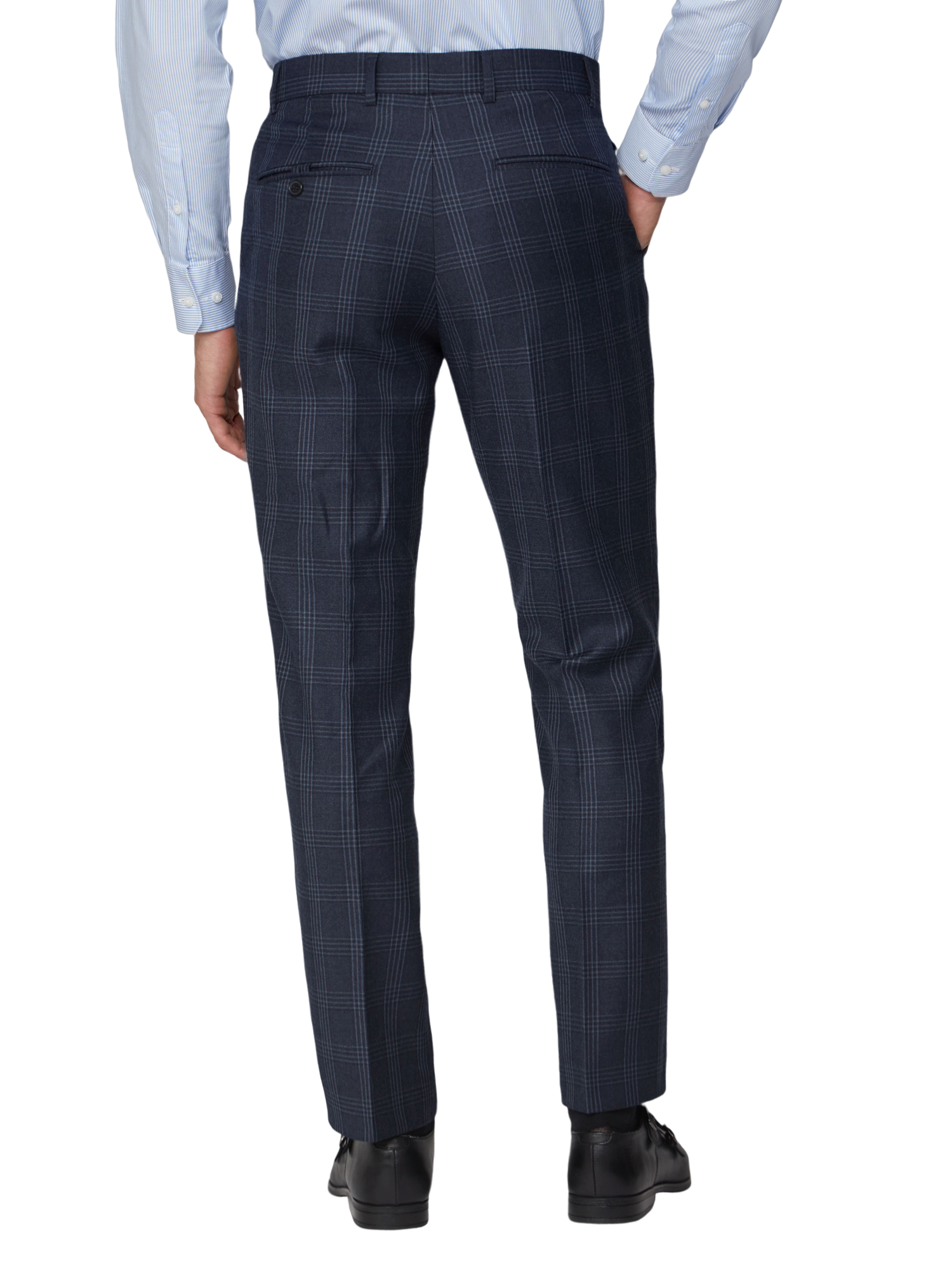 Dark Navy Blue Check Regular Fit Suit