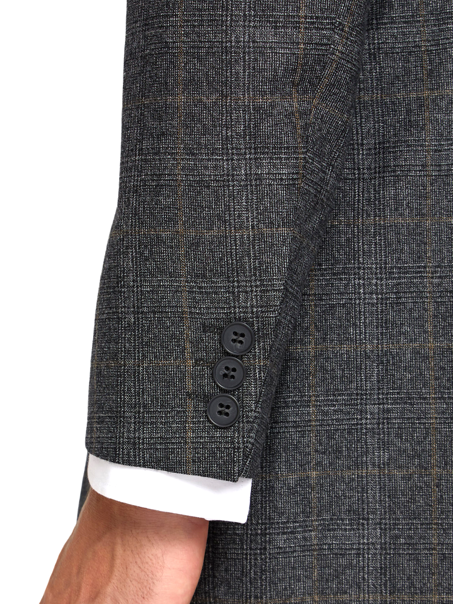 Charcoal and Brown Check Regular Fit Suit