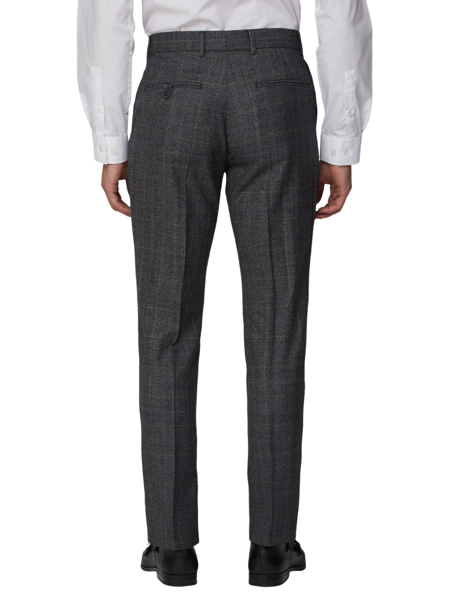 Charcoal and Brown Check Regular Fit Suit