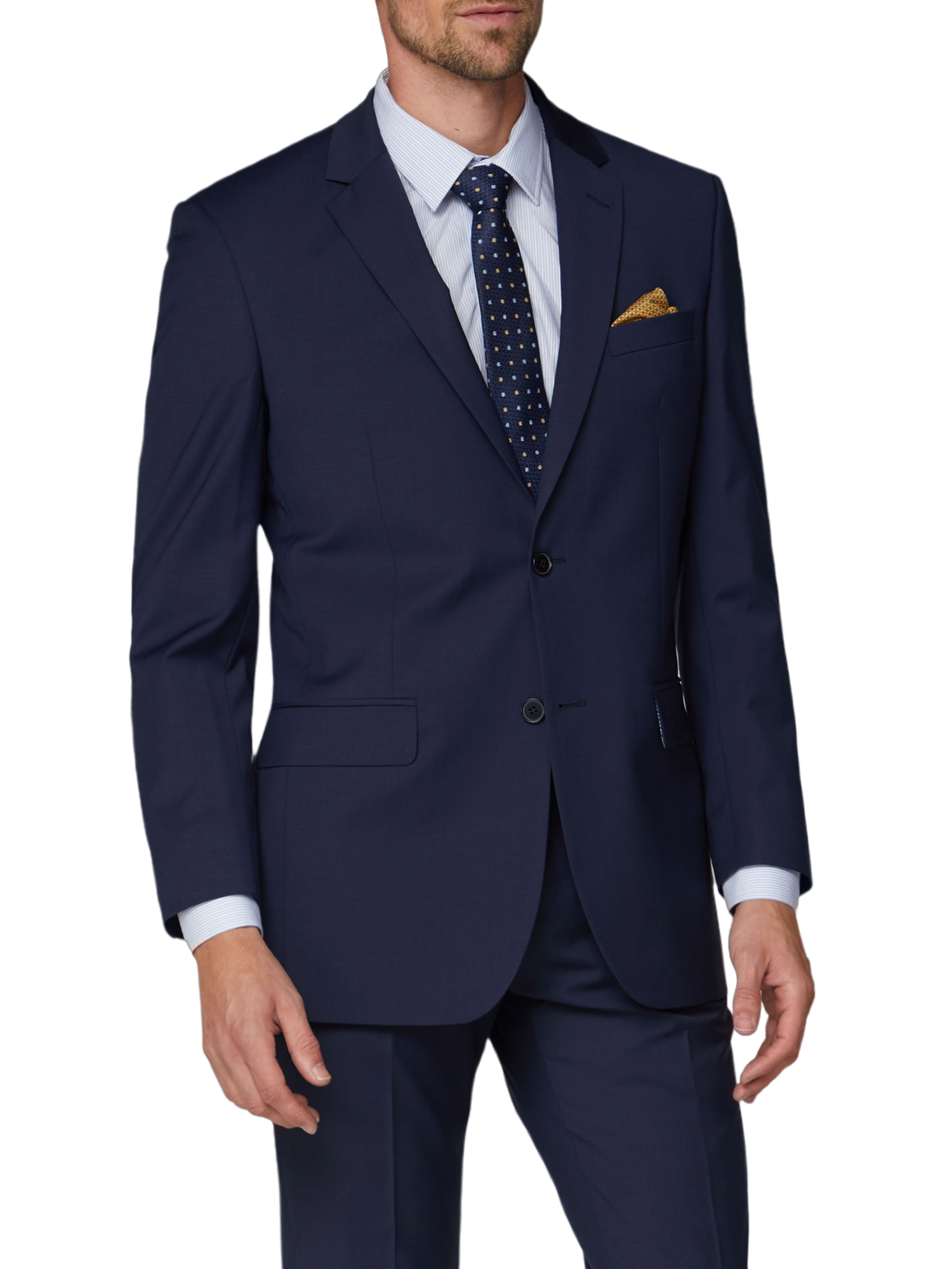 Navy Blue Plain Twill Regular Fit Suit
