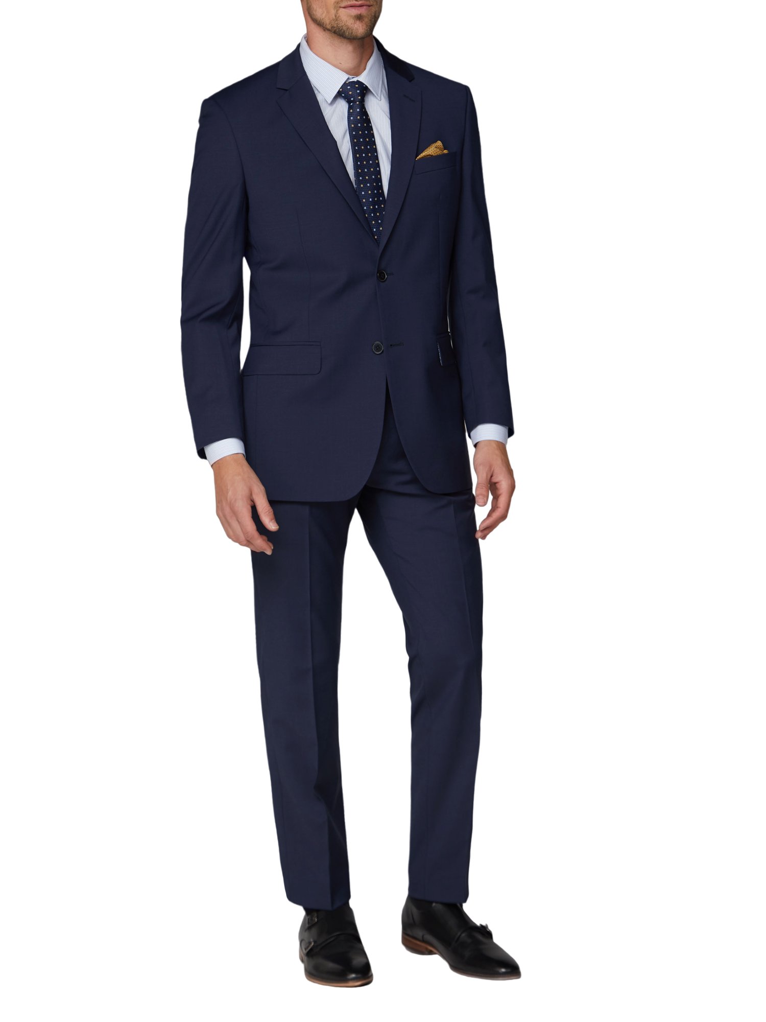 Navy Blue Plain Twill Regular Fit Suit