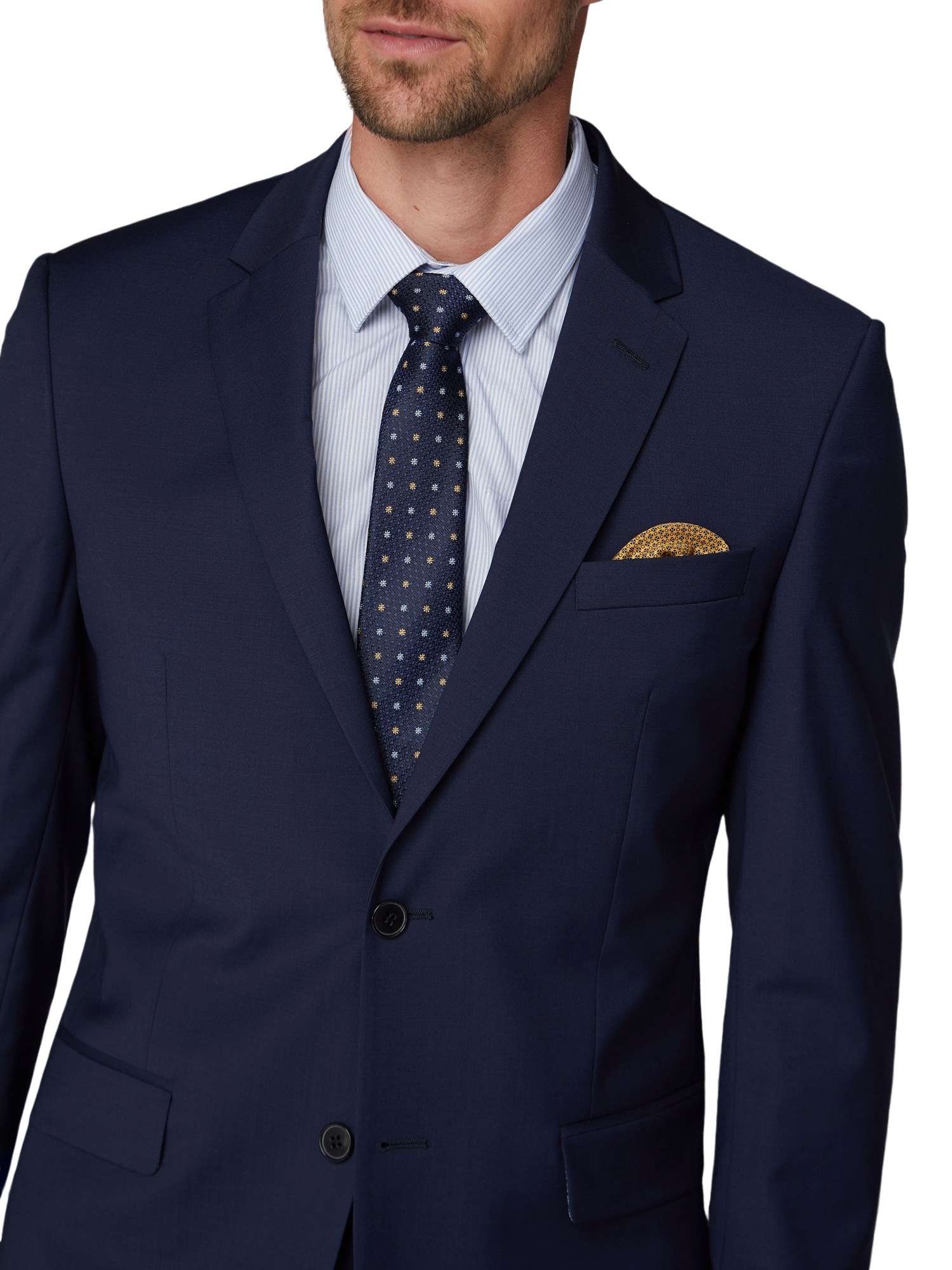 Navy Blue Plain Twill Regular Fit Suit