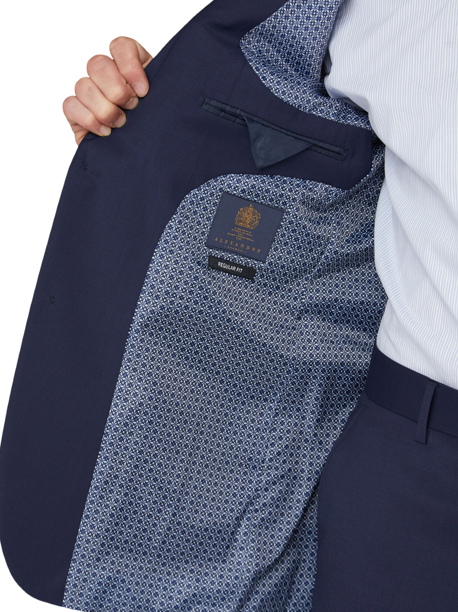 Navy Blue Plain Twill Regular Fit Suit