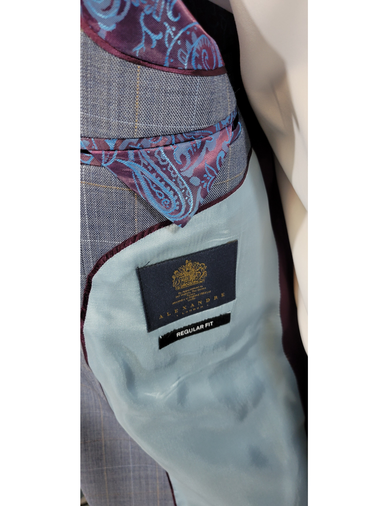 LIGHT BLUE TAN OVERCHECK SHARKSKIN SB2