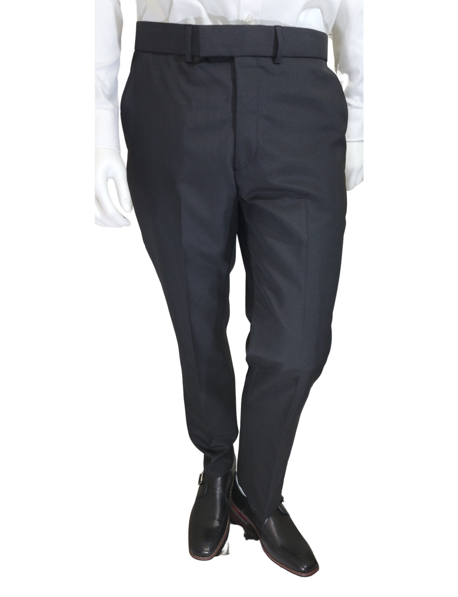 PLAIN BLACK REGULAR FIT 2 PIECE SUIT