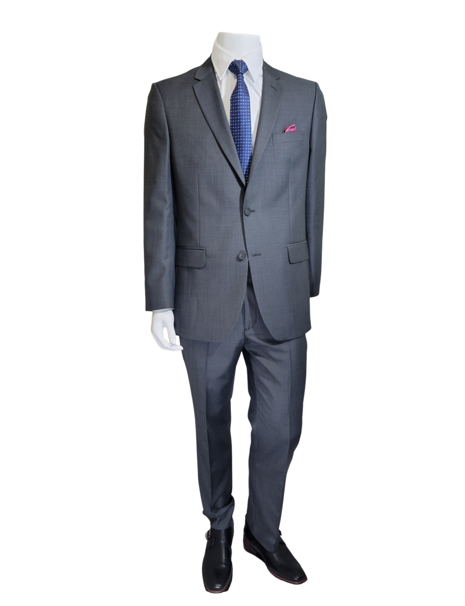PLAIN GREY REGULAR FIT 2PCE SUIT