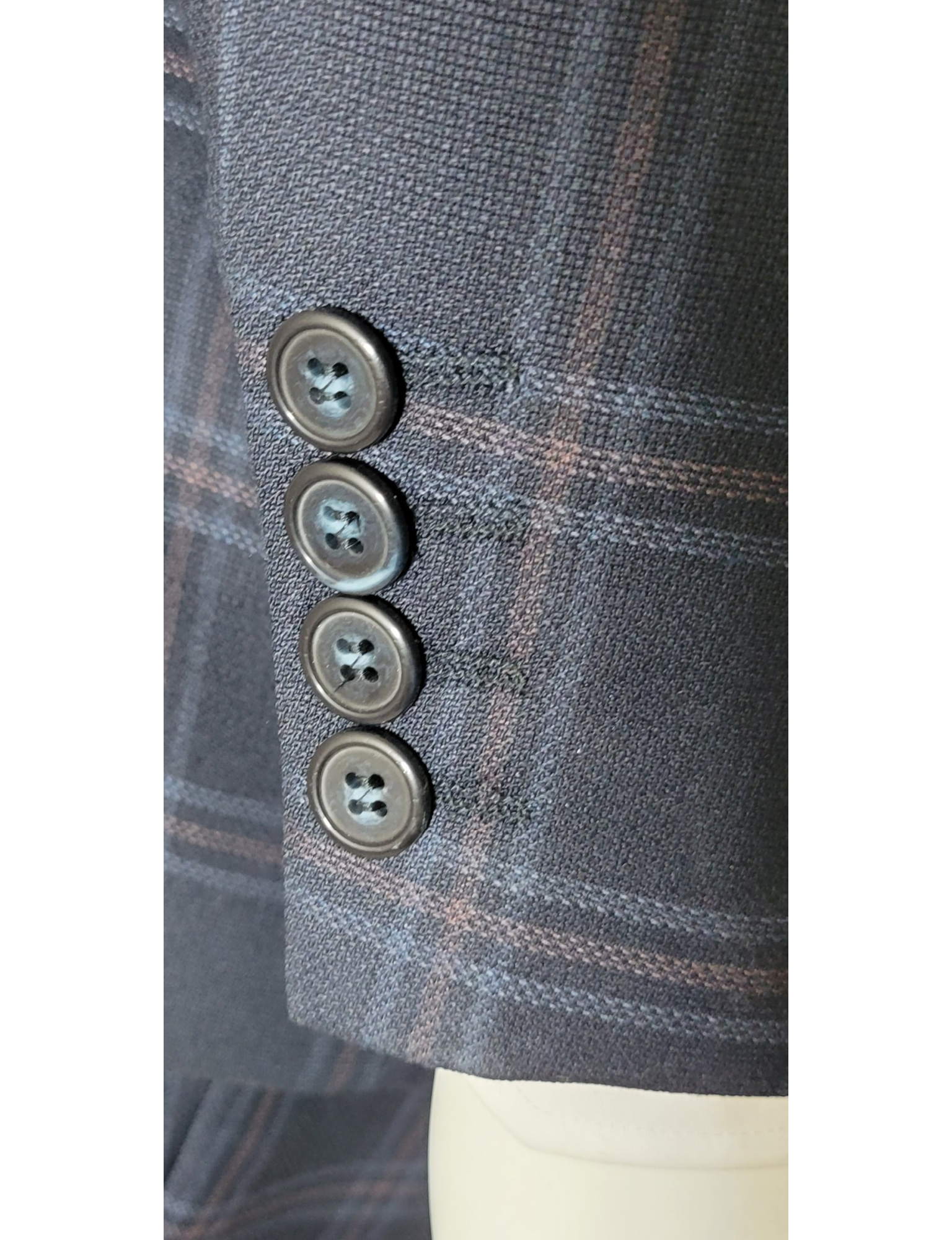 NAVY BLUE RED OVERCHECK REGULAR FIT SUIT